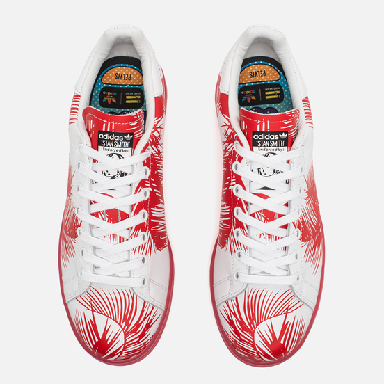 Кроссовки adidas Consortium x Pharrell Williams Stan Smith BBC Palm Tree Pack White/Red