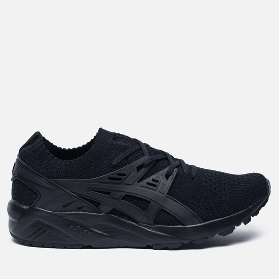 asics gel kayano trainer knit black black