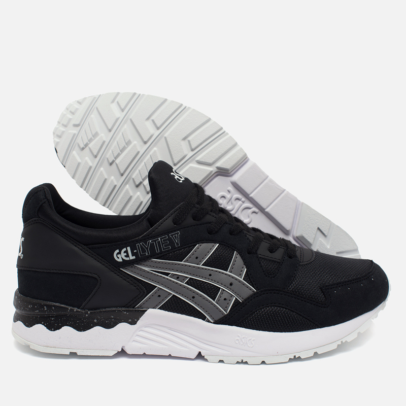 black and gray asics