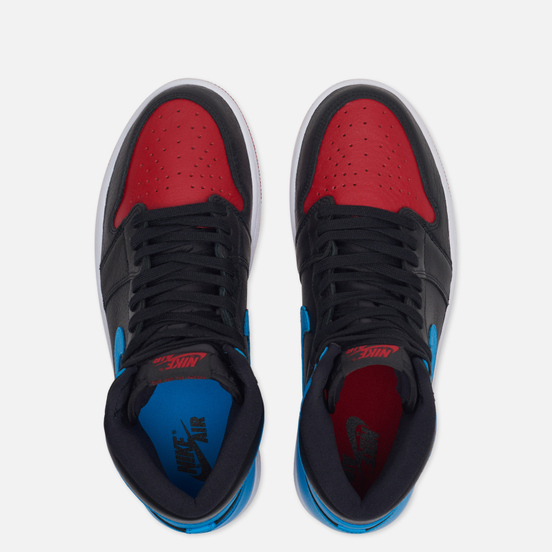 Женские кроссовки Jordan Wmns Air Jordan 1 High OG UNC To Chicago Black/Dark Powder Blue/Gym Red