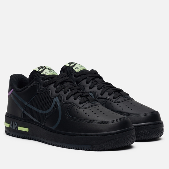 Кроссовки Nike Air Force 1 React Black/Anthracite/Violet Star/Barely Volt
