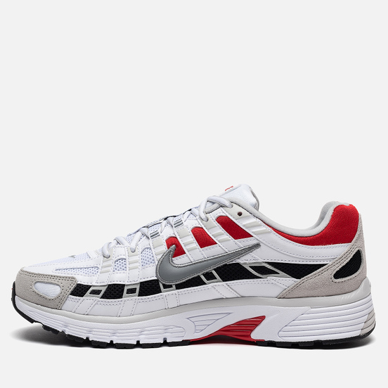 Кроссовки Nike P-6000 White/Particle Grey/University Red