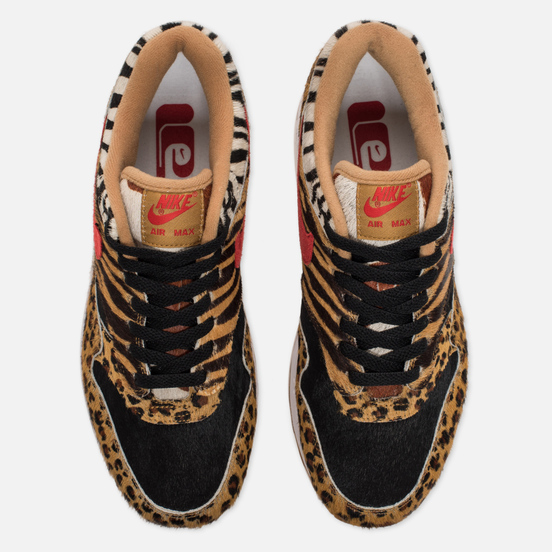 Кроссовки Nike x atmos Air Max 1 Deluxe Animal Pack 2.0 White/Sport Red/Bison Classic