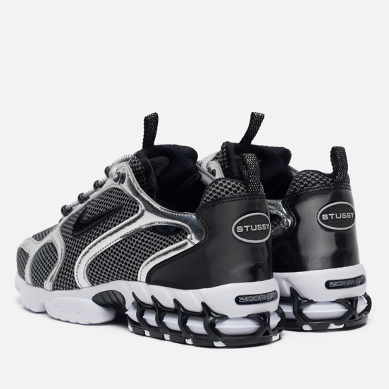 Кроссовки Nike x Stussy Air Zoom Spiridon Cage 2 Pure Platinum/Black/White