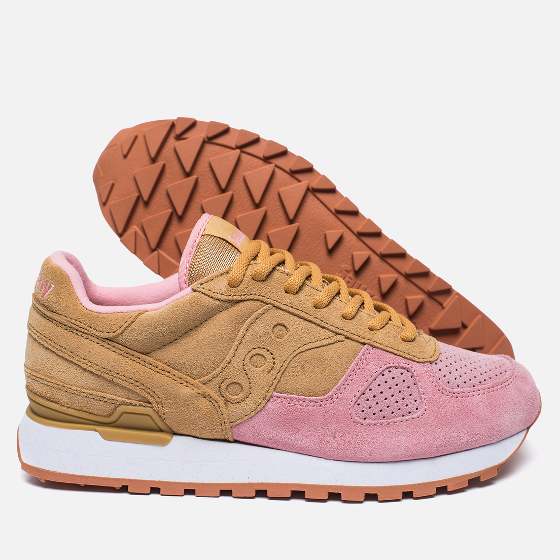 saucony tan pink