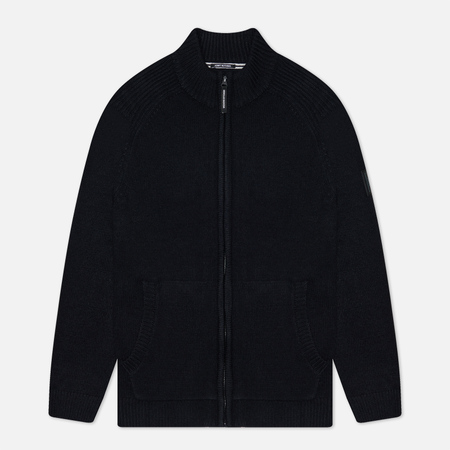 фото Мужской свитер weekend offender dexter zip through funnel neck, цвет чёрный, размер s