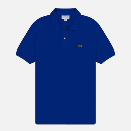 фото Мужское поло lacoste l.12.12 classic fit, цвет синий, размер s
