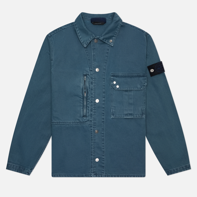 Мужская рубашка Stone Island Light Bull Denim Indigo-TC Comfort Overshirt