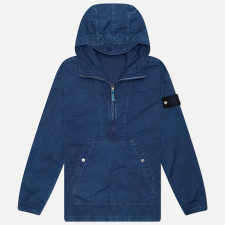 Мужская куртка анорак Stone Island Hollow Fibre Nylon Indigo-TC Marmo Corrosion, цвет синий, размер M
