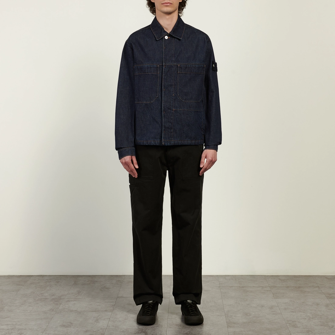 Stone Island Мужская джинсовая куртка Indigo Denim-Rinsed Coach 13.5 Oz