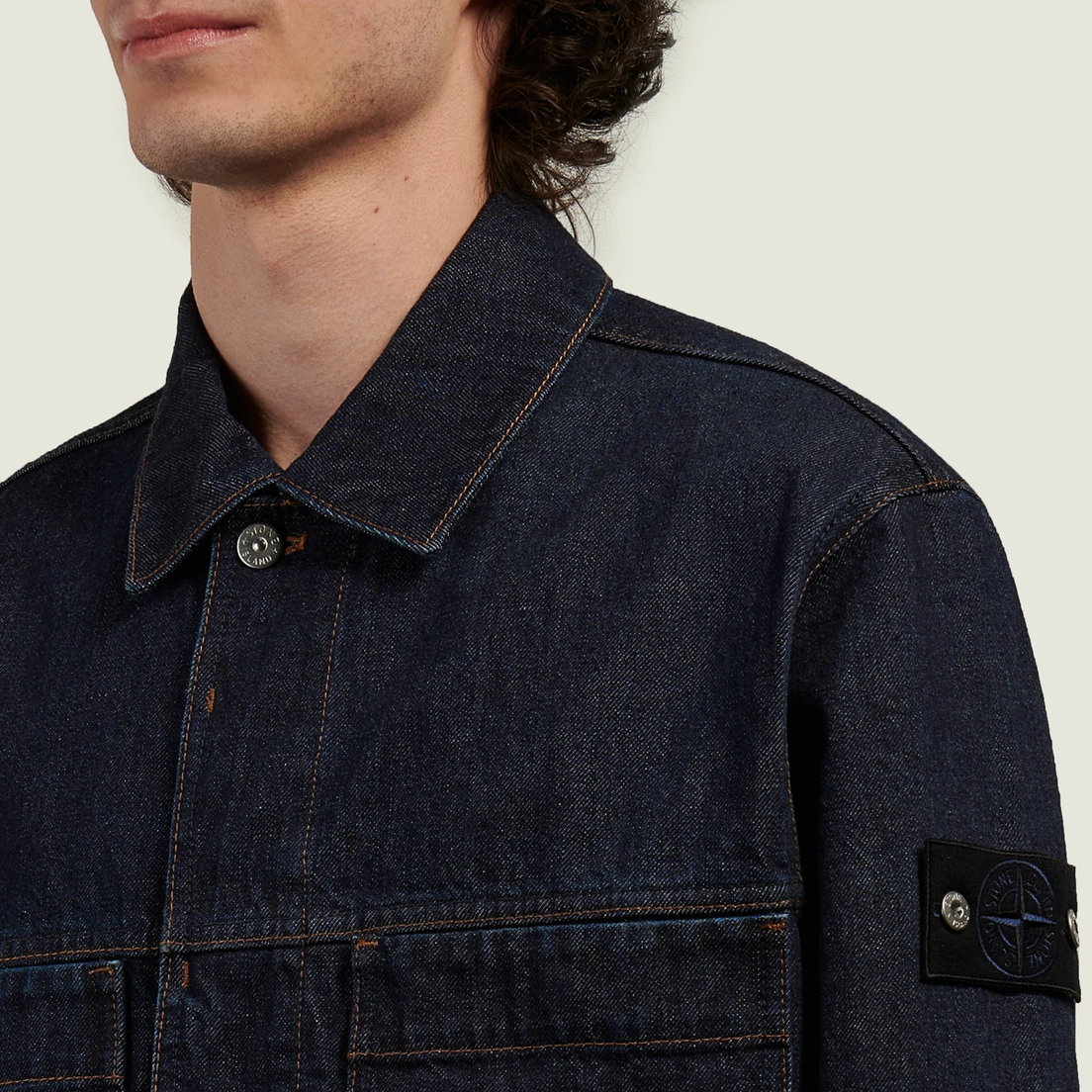 Stone Island Мужская джинсовая куртка Indigo Denim-Rinsed Coach 13.5 Oz