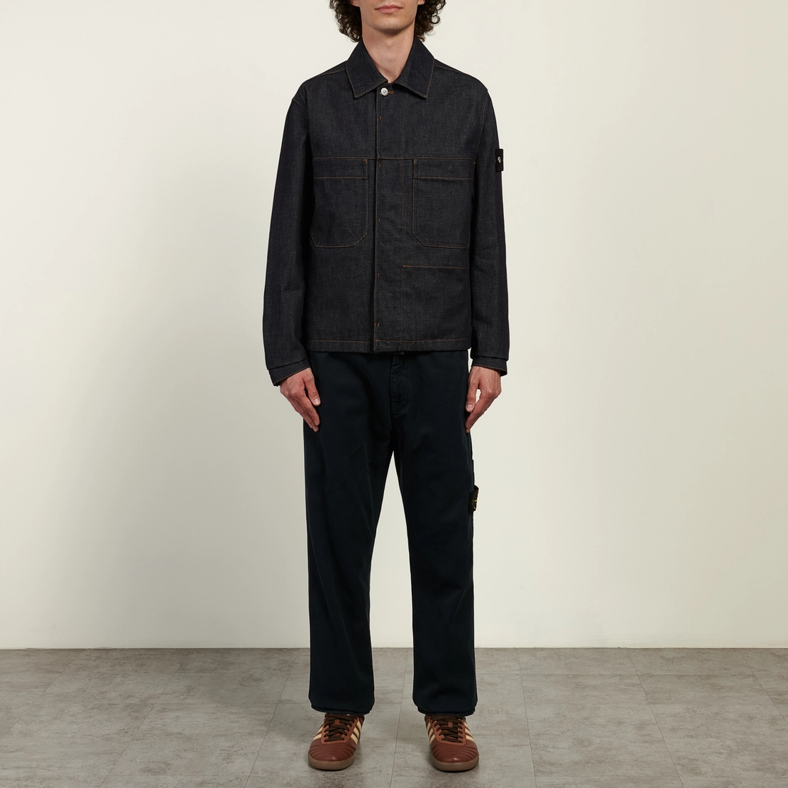 Мужская джинсовая куртка Stone Island Indigo Denim-Raw 13.5 Oz