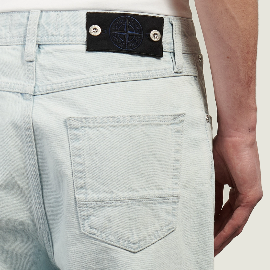 Stone Island Мужские джинсы Indigo Denim-Ultra Bleach Loose 10 Oz
