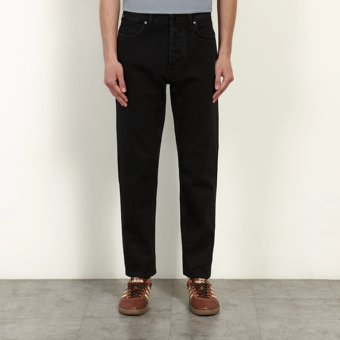 Stone Island Мужские джинсы Stretch Black Denim-Rinsed Slim 12 Oz