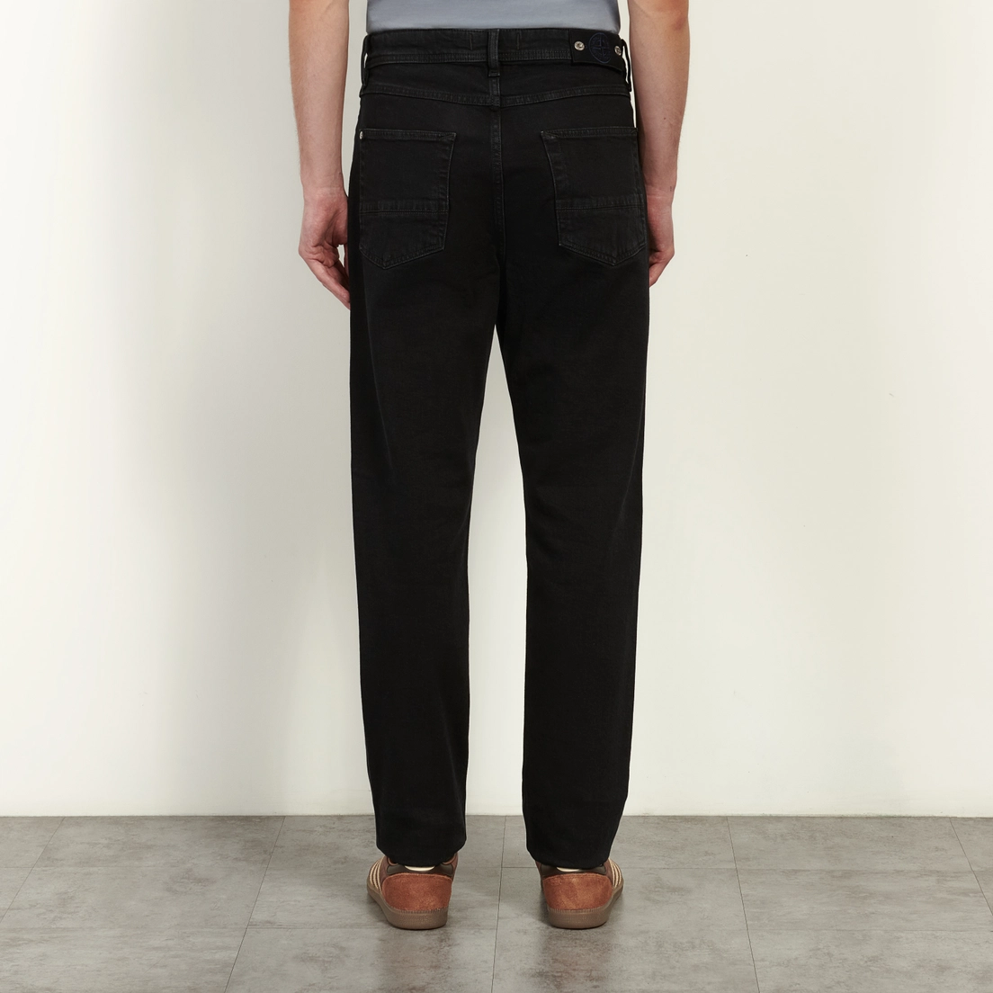 Stone Island Мужские джинсы Stretch Black Denim-Rinsed Slim 12 Oz