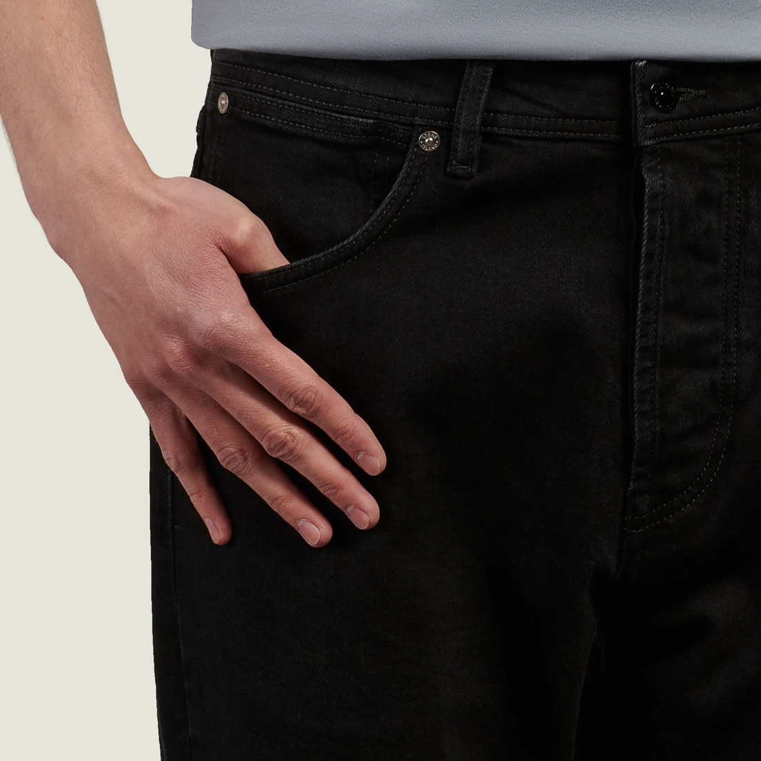 Stone Island Мужские джинсы Stretch Black Denim-Rinsed Slim 12 Oz