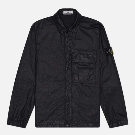 Мужская рубашка Stone Island Organic-Look Nylon Panama-TC, цвет чёрный, размер M