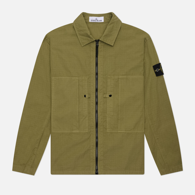 Мужская рубашка Stone Island Mercerised Organic Cotton Ripstop Overshirt