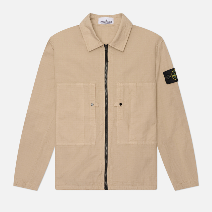 Мужская рубашка Stone Island Mercerised Organic Cotton Ripstop Overshirt
