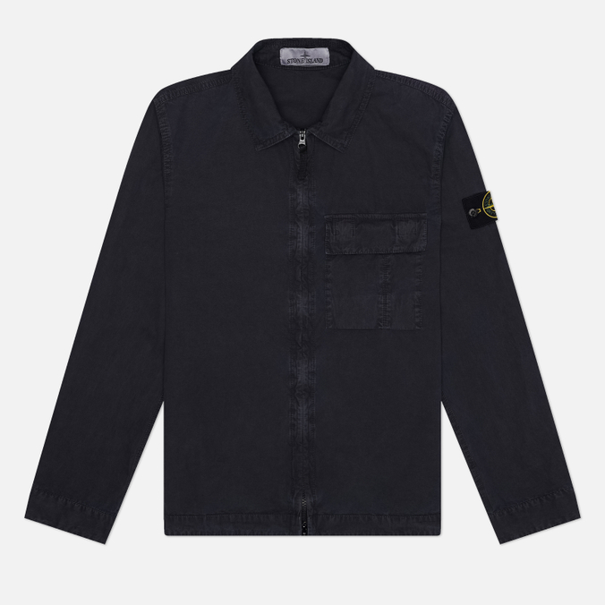 Мужская рубашка Stone Island Brushed Organic Cotton Canvas Old Effect Regular Overshirt