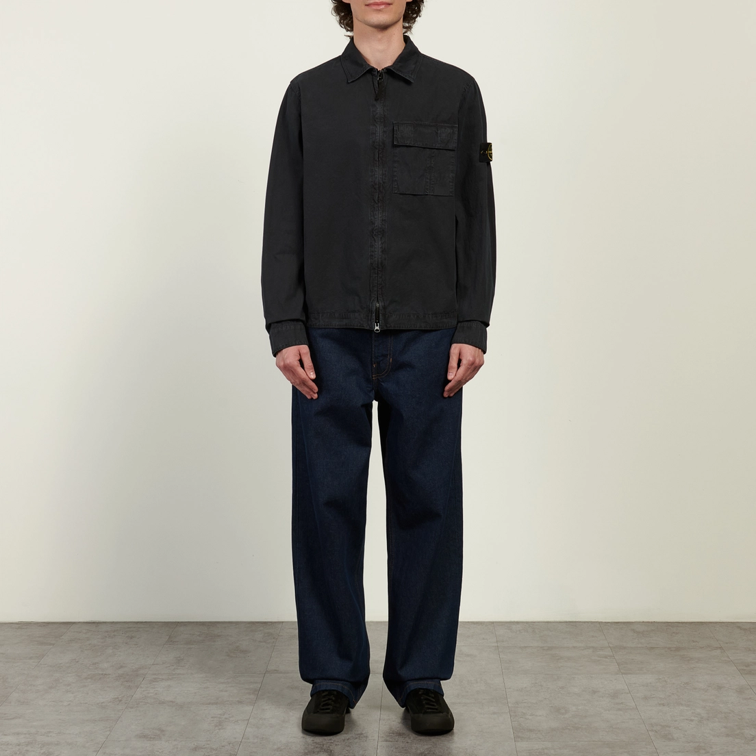 Stone Island Мужская рубашка Brushed Organic Cotton Canvas Old Effect Regular Overshirt