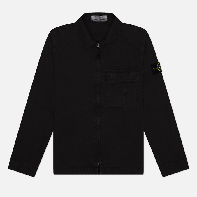 Мужская рубашка Stone Island Brushed Organic Cotton Canvas Old Effect Regular Overshirt