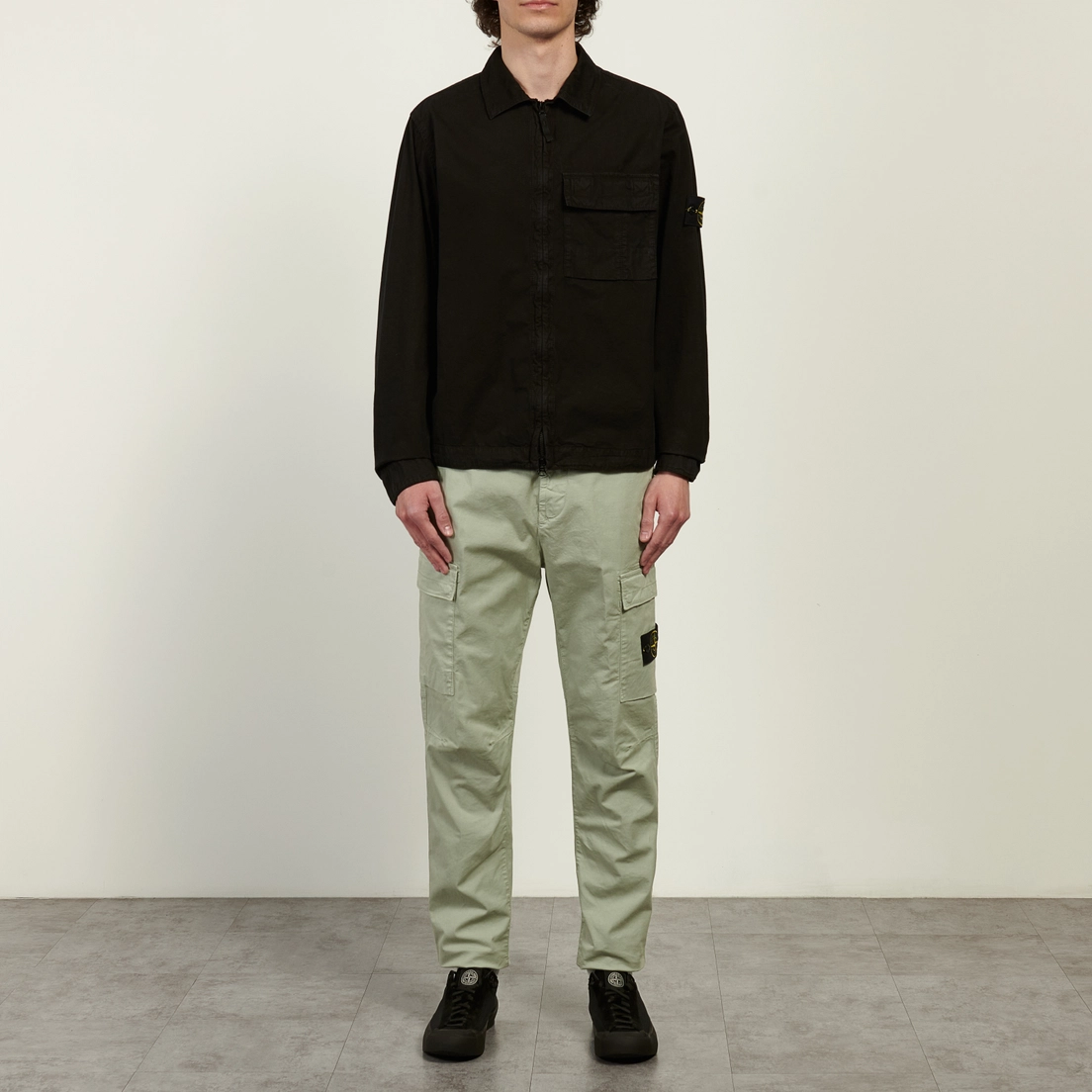 Stone Island Мужская рубашка Brushed Organic Cotton Canvas Old Effect Regular Overshirt