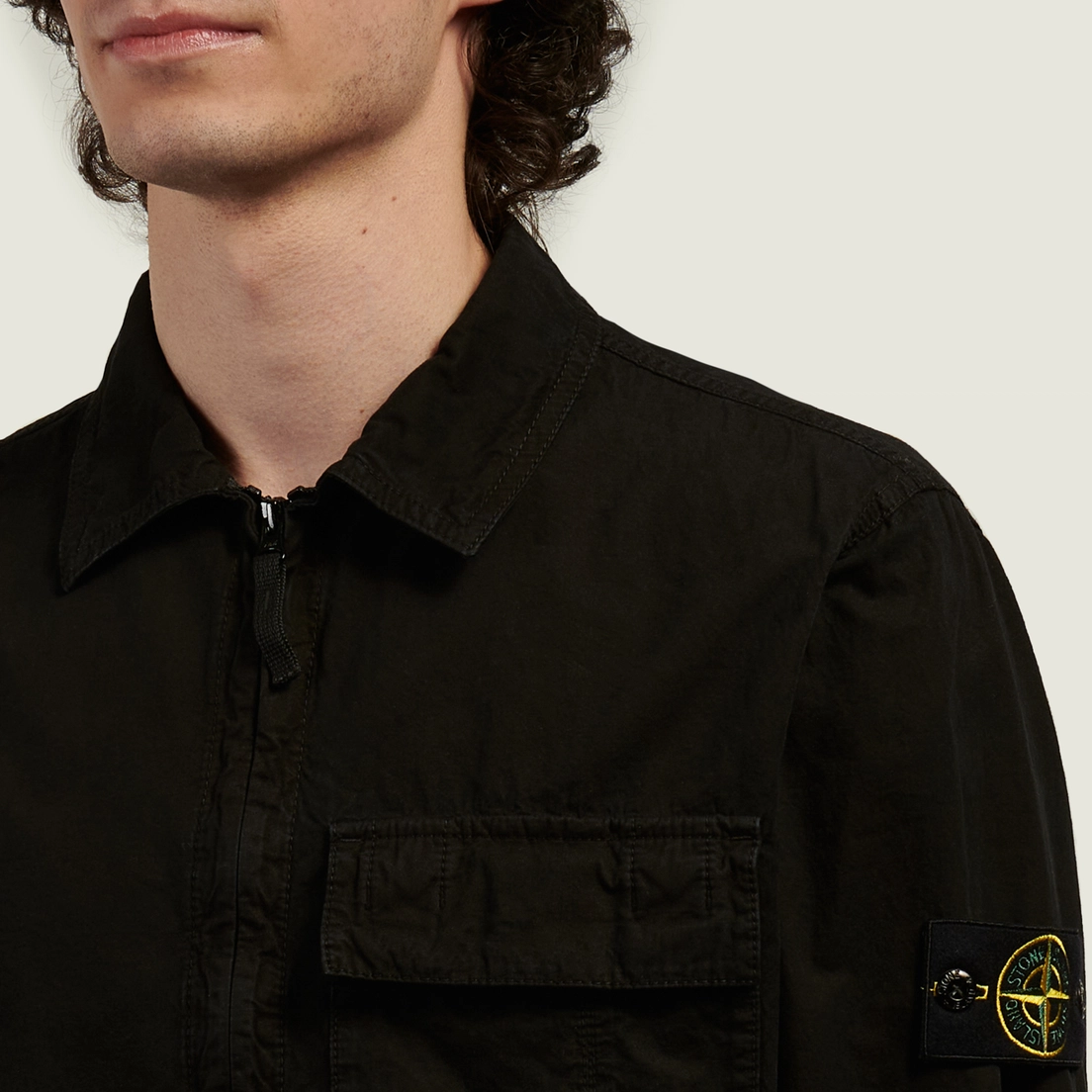 Stone Island Мужская рубашка Brushed Organic Cotton Canvas Old Effect Regular Overshirt