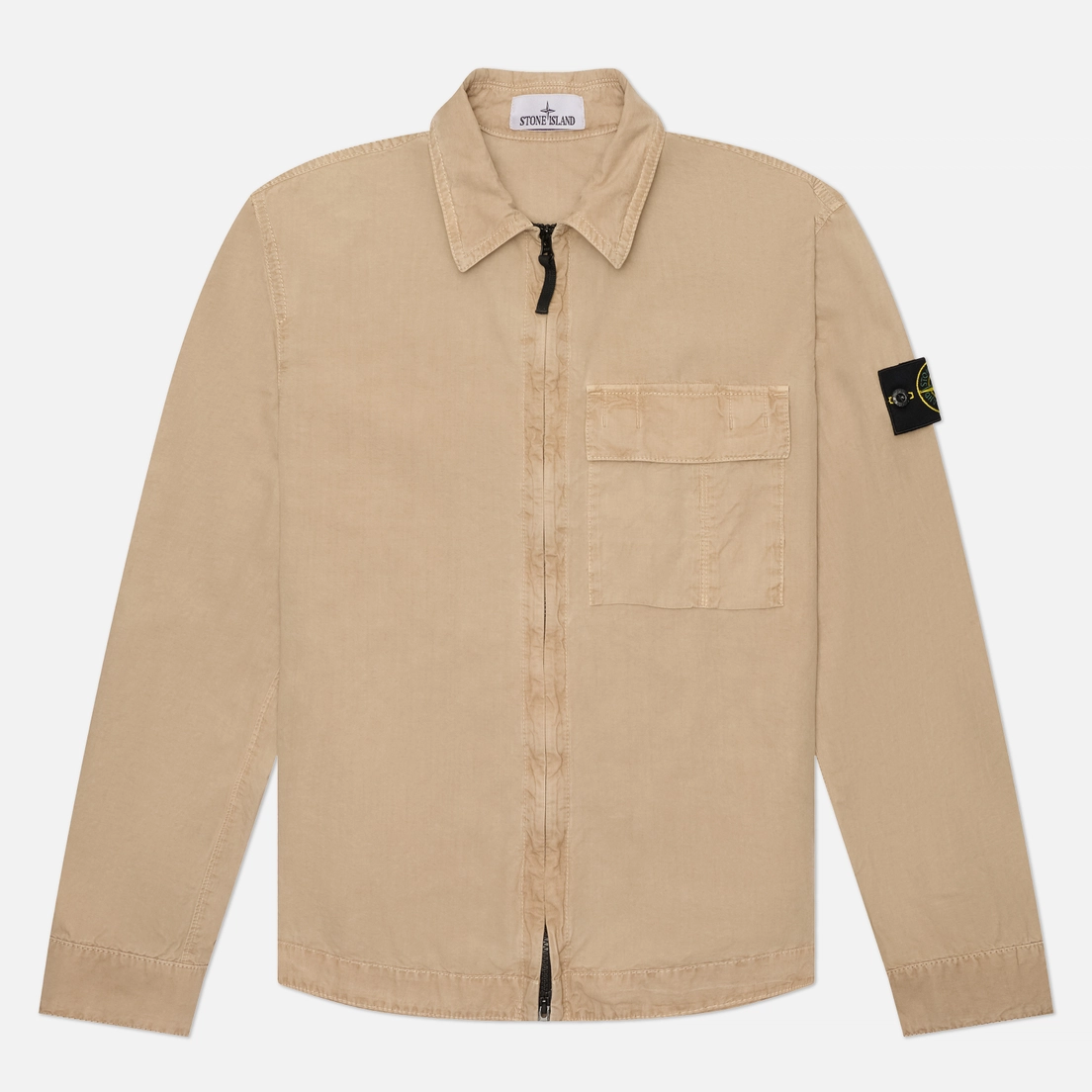 Stone Island Мужская рубашка Brushed Organic Cotton Canvas Old Effect Regular Overshirt