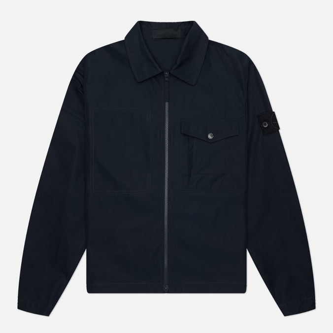 Мужская рубашка Stone Island Ghost Piece All-Weather Cotton Canvas Zipped Overshirt