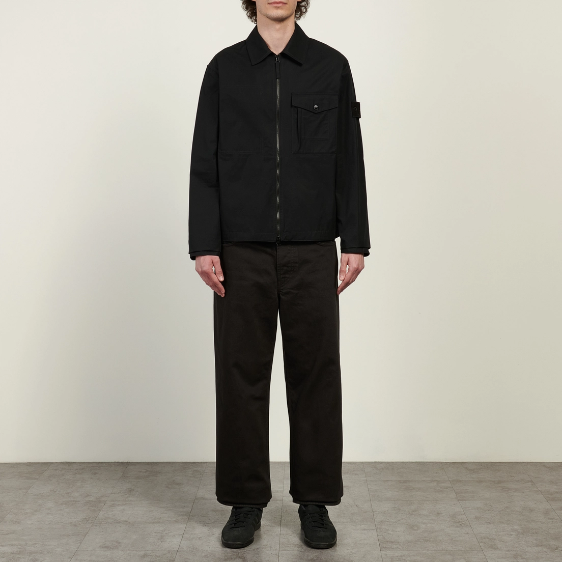 Stone Island Мужская рубашка Ghost Piece Cotton Canvas Zipped Overshirt