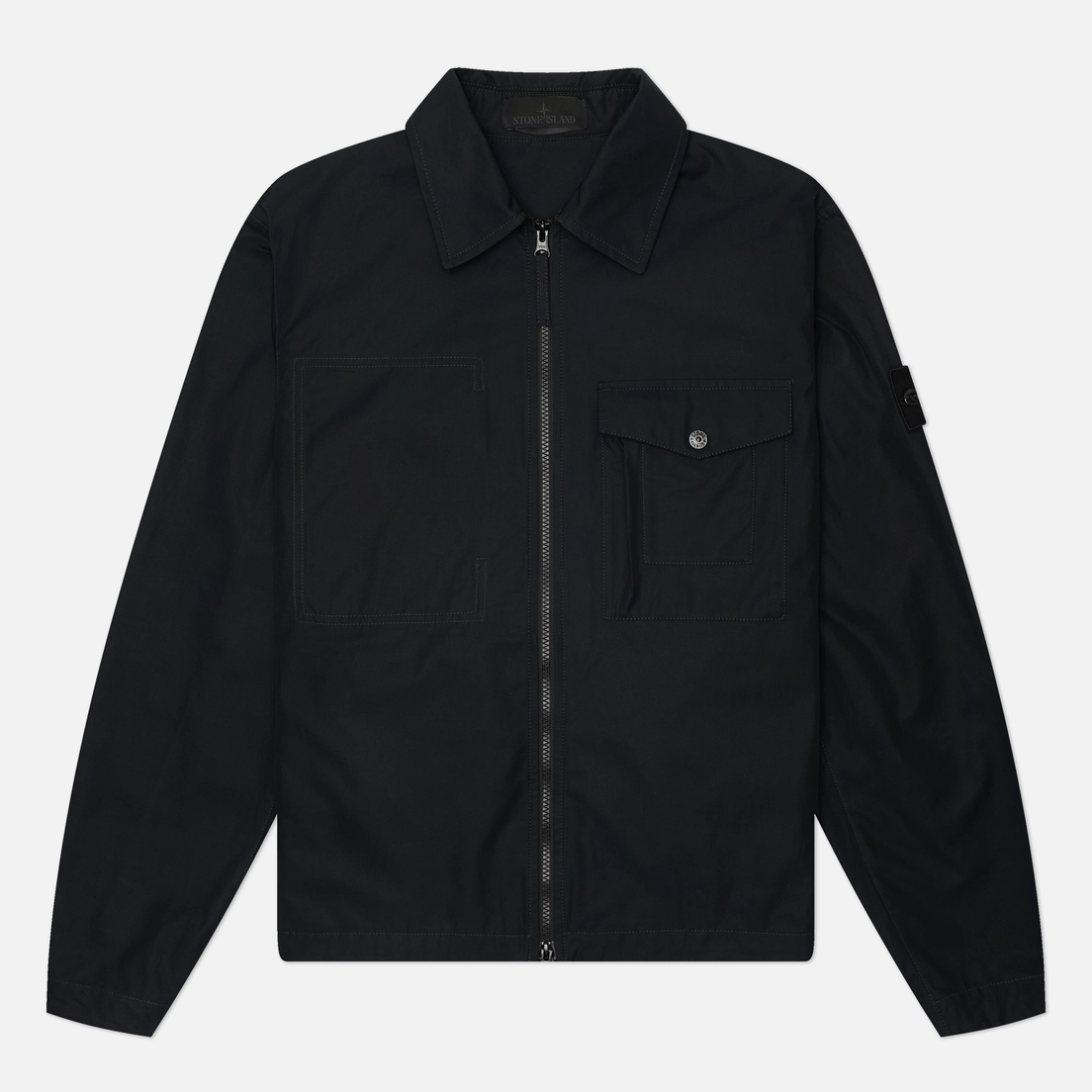 Stone Island Мужская рубашка Ghost Piece Cotton Canvas Zipped Overshirt