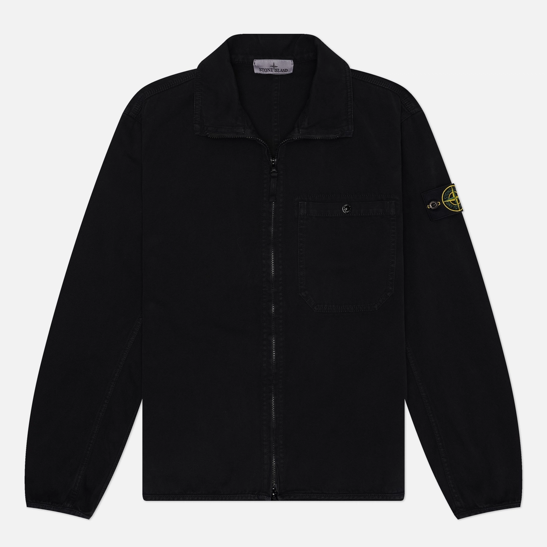 Stone Island Мужская рубашка Organic Panama Cotton Old Effect Comfort Zip-Up