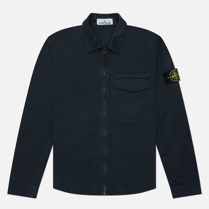 Мужская рубашка Stone Island Stretch Organic Cotton Satin Regular Overshirt