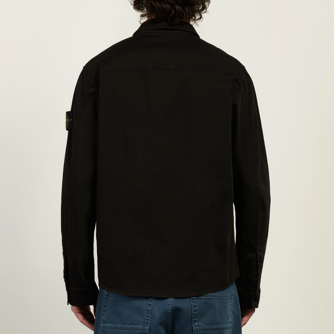 Stone Island Мужская рубашка Stretch Organic Cotton Satin Regular Overshirt