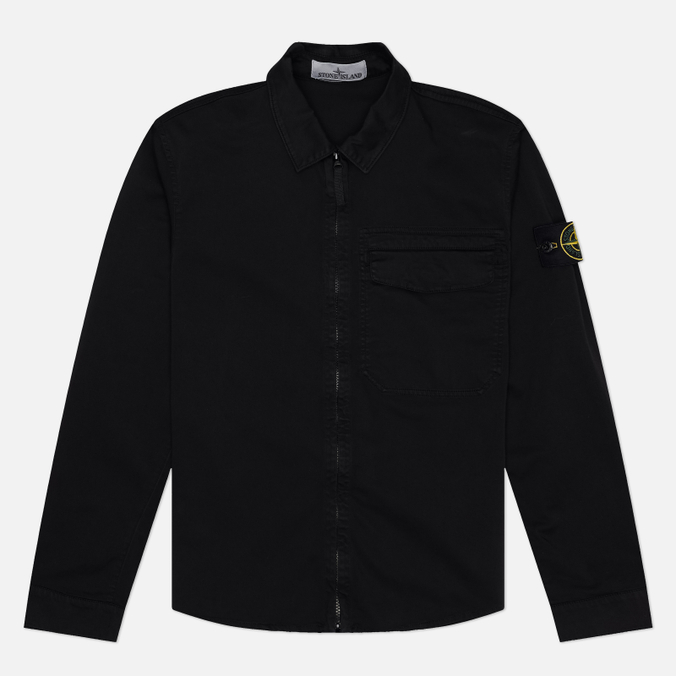 Мужская рубашка Stone Island Stretch Organic Cotton Satin Regular Overshirt