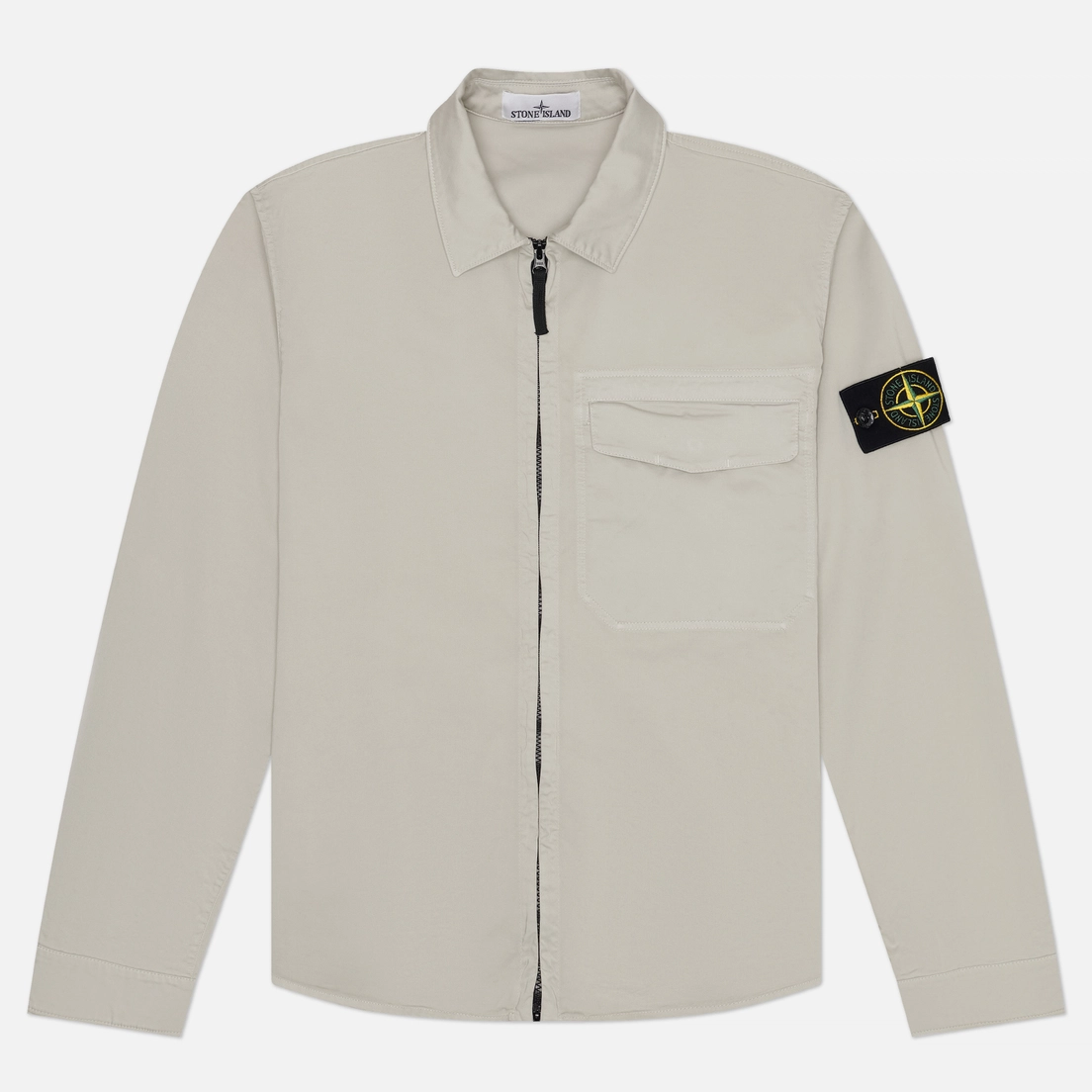 Stone Island Мужская рубашка Stretch Organic Cotton Satin Regular Overshirt