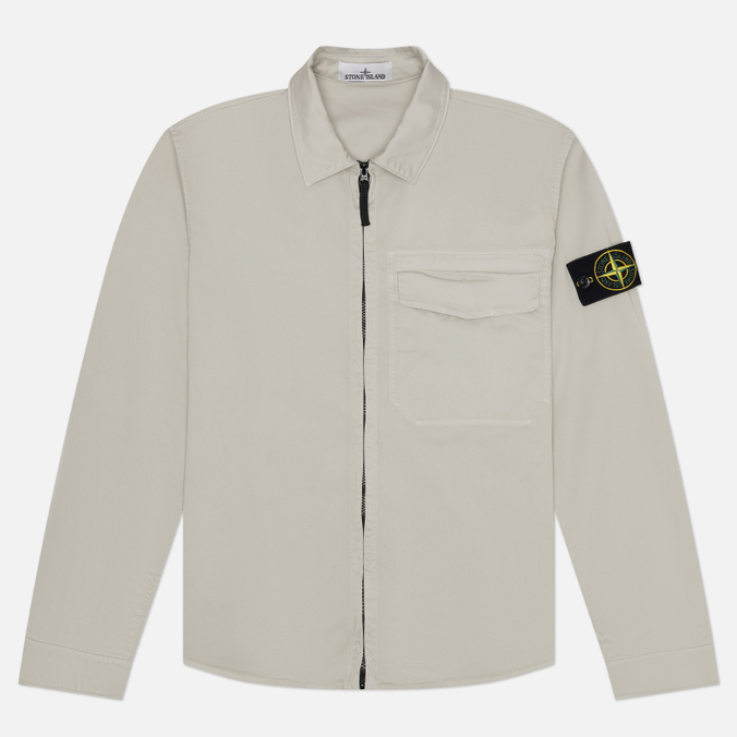 Мужская рубашка Stone Island Stretch Organic Cotton Satin Regular Overshirt
