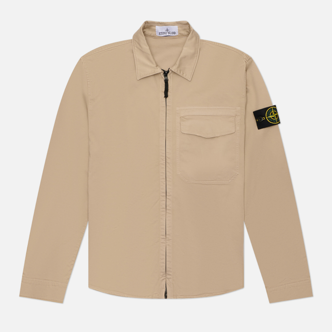 Мужская рубашка Stone Island Stretch Organic Cotton Satin Regular Overshirt