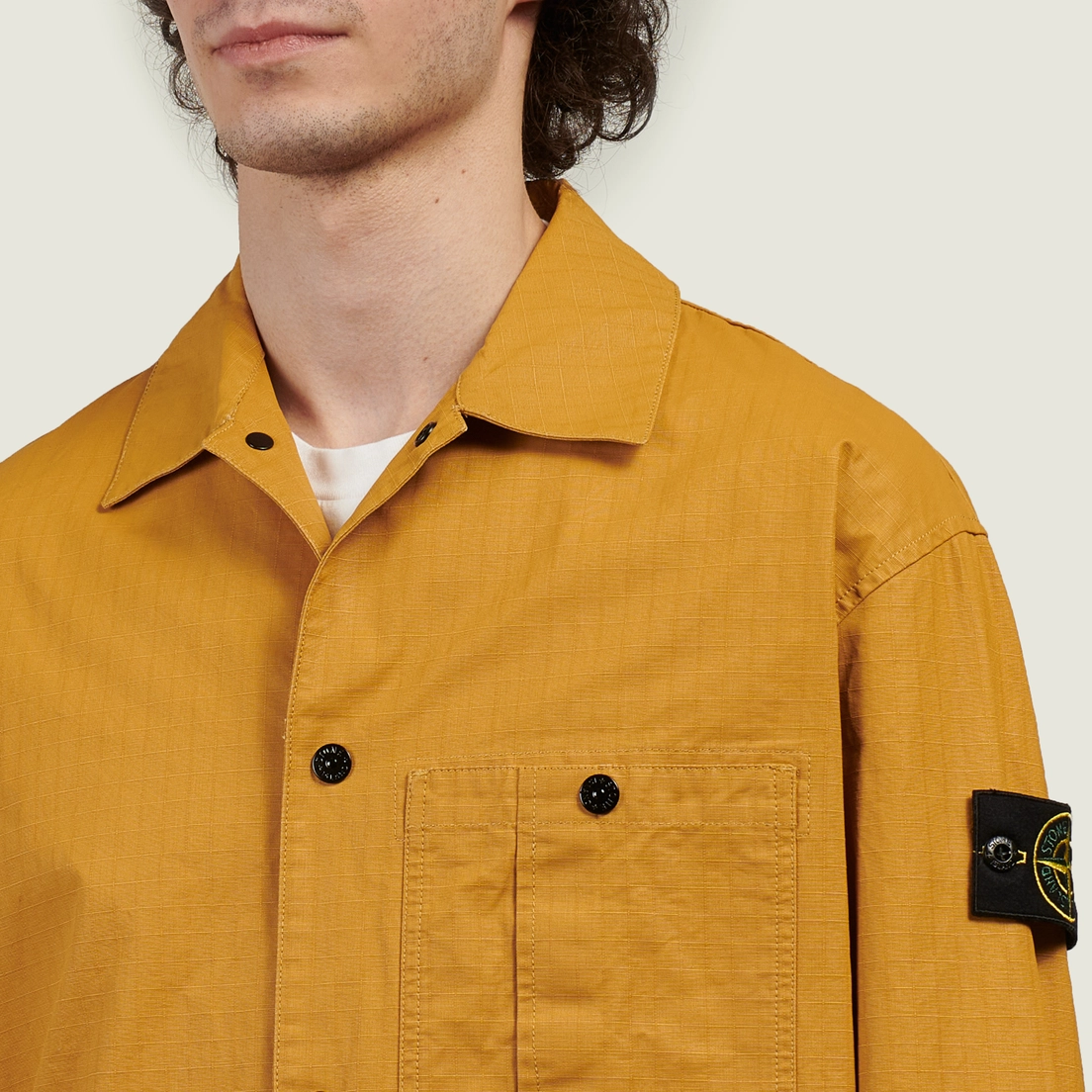 Stone Island Мужская рубашка Double-Coated Cotton Ripstop Overshirt