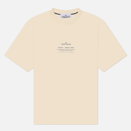 Мужская футболка Stone Island Organic Cotton Jersey Stone, цвет бежевый, размер M