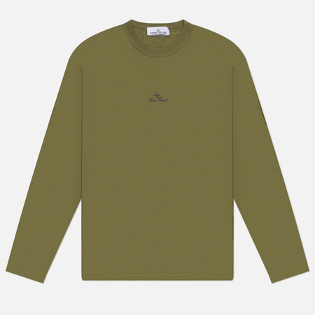 Мужской лонгслив Stone Island Organic Cotton Jersey Regular, цвет оливковый, размер L