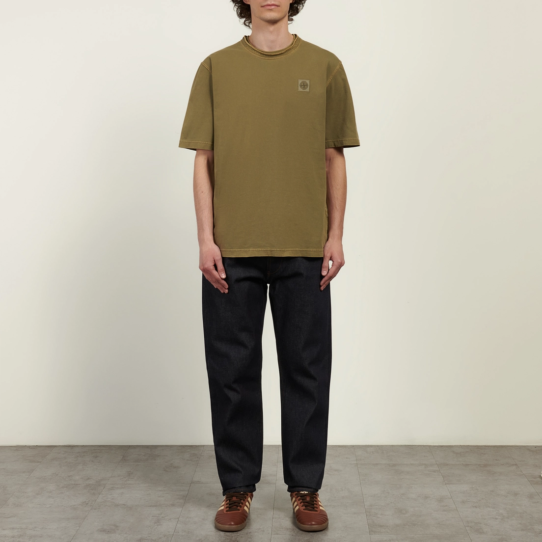 Stone Island Мужская футболка Combed Organic Cotton Jersey Old Effect