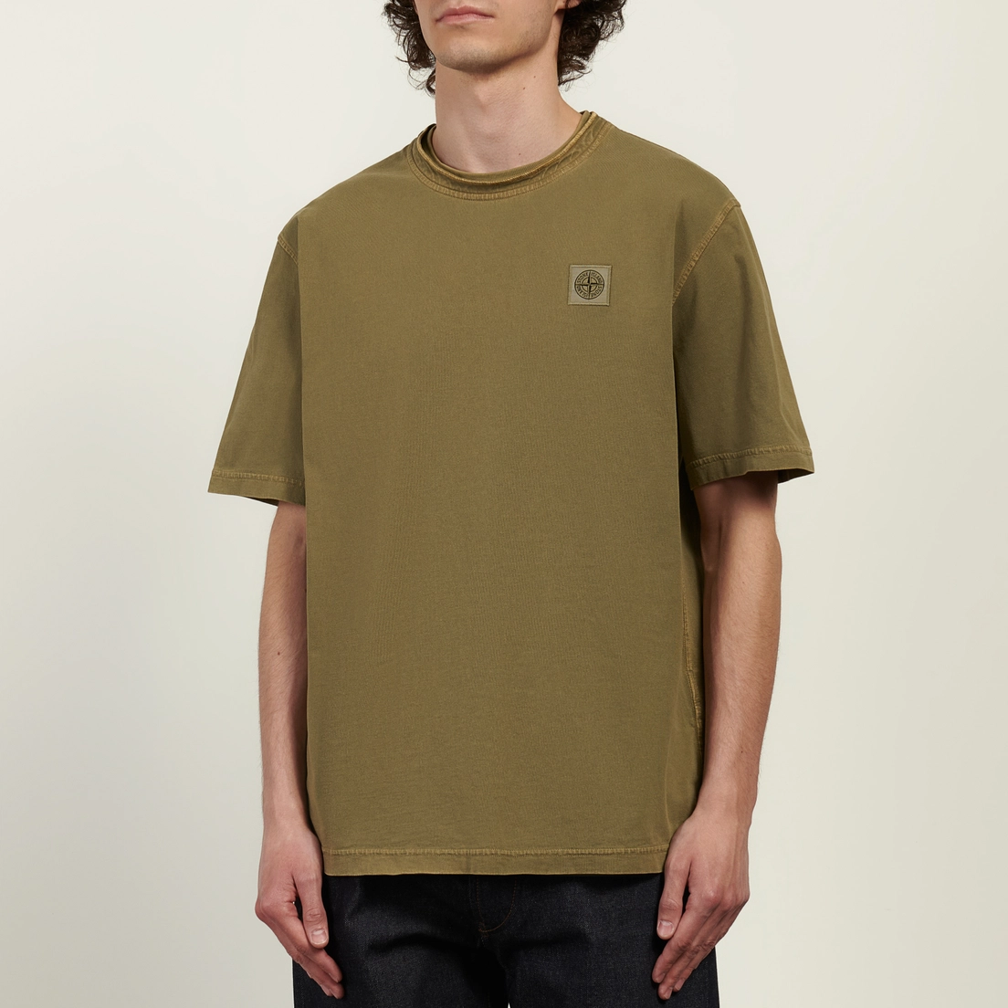 Stone Island Мужская футболка Combed Organic Cotton Jersey Old Effect