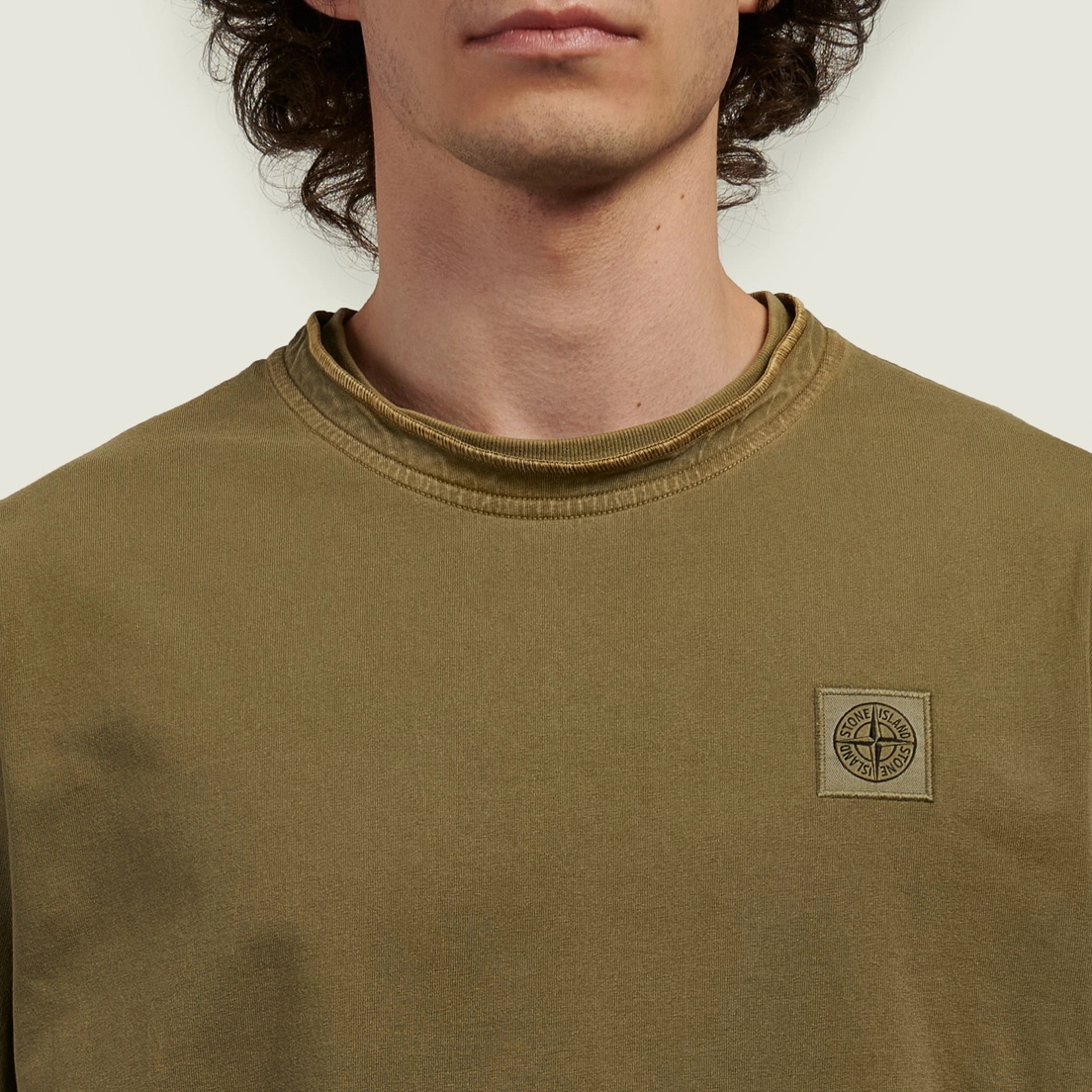 Stone Island Мужская футболка Combed Organic Cotton Jersey Old Effect