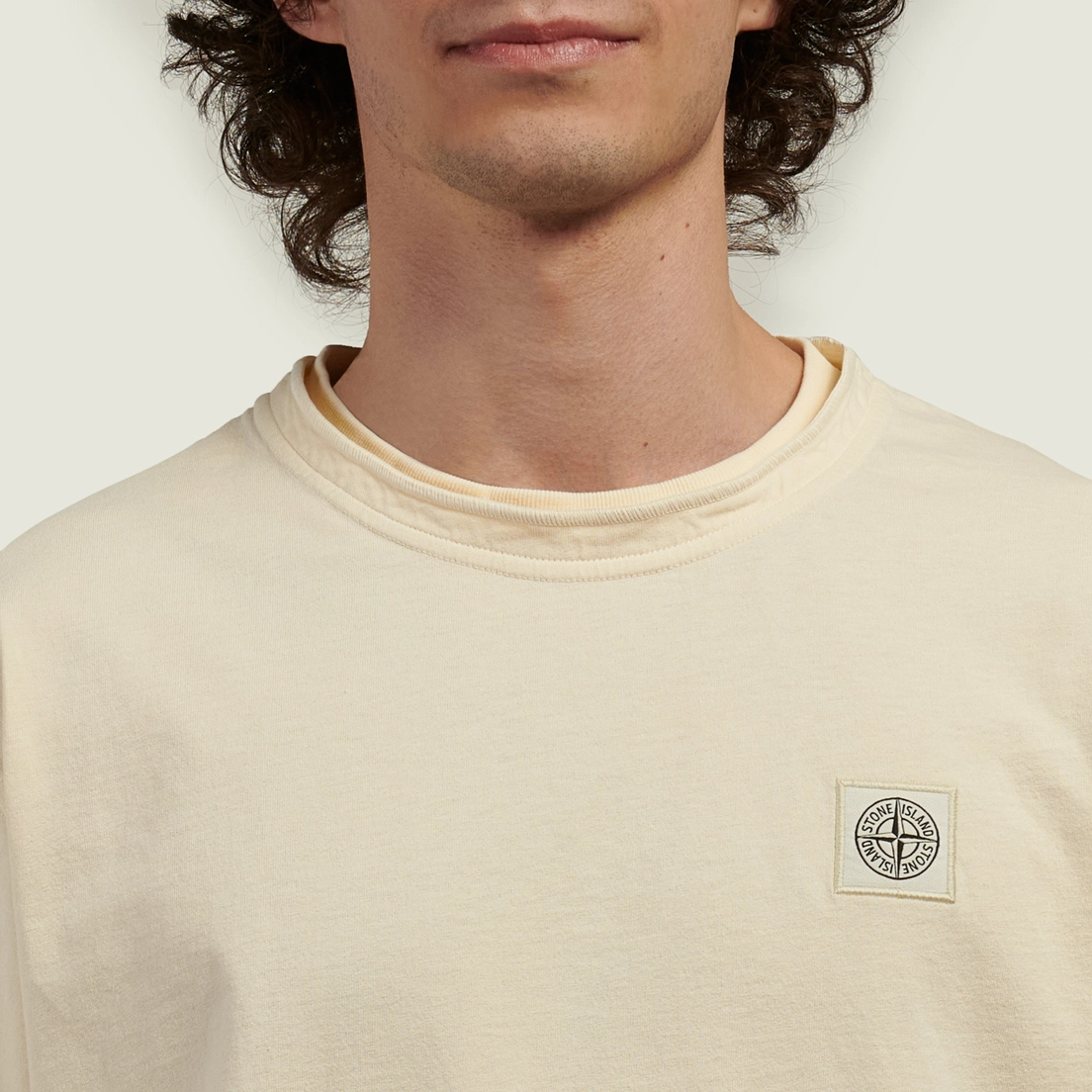 Stone Island Мужская футболка Combed Organic Cotton Jersey Old Effect
