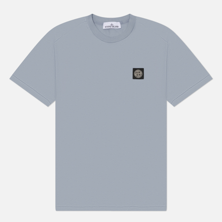 Мужская футболка Stone Island 60/2 Cotton Jersey Compass Patch, цвет голубой, размер XL