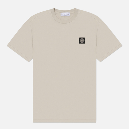 Мужская футболка Stone Island 60/2 Cotton Jersey Compass Patch, цвет серый, размер M