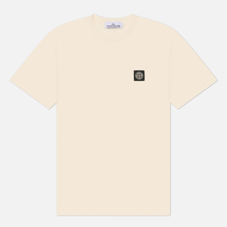 Мужская футболка Stone Island 60/2 Cotton Jersey Compass Patch, цвет бежевый, размер XL