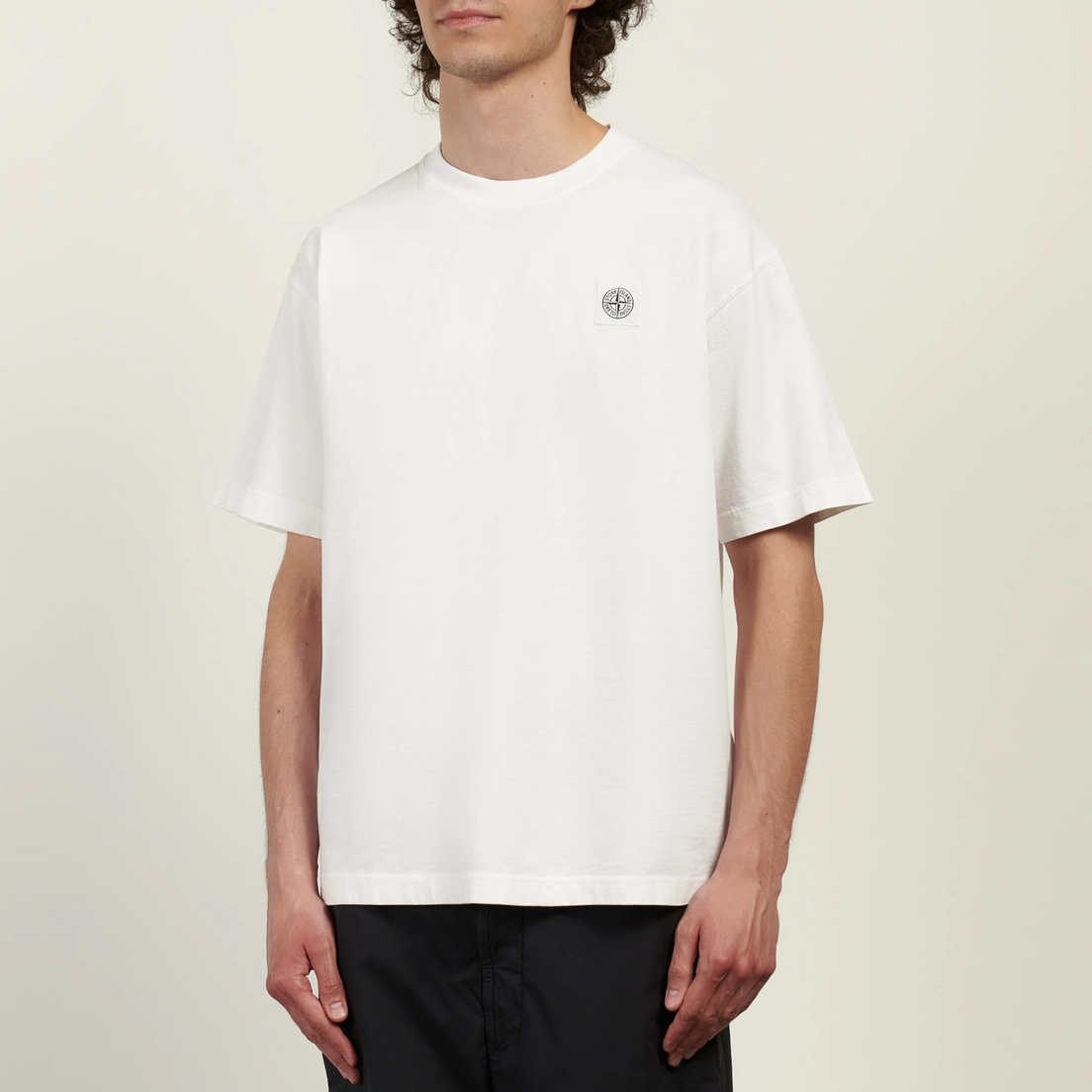 Stone Island Мужская футболка Combed Organic Cotton Jersey Compass Patch